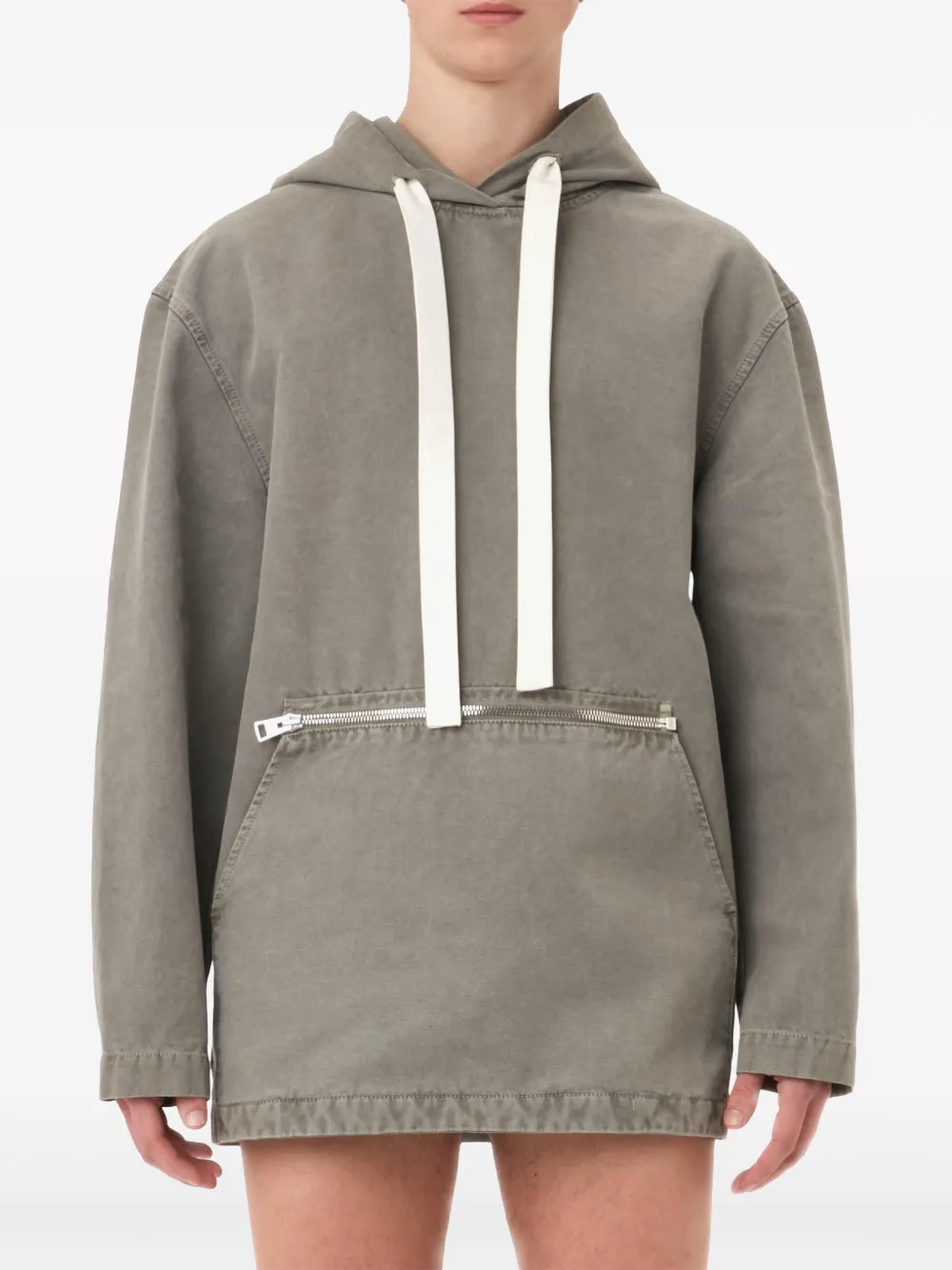 Shop Jw Anderson Garment-dyed Cotton Hoodie In Grey