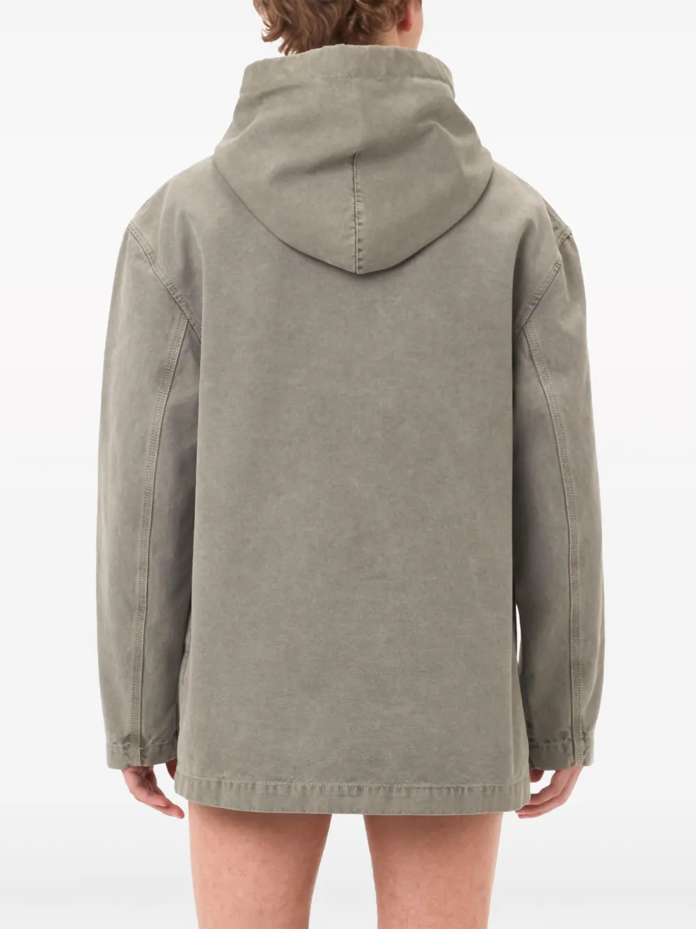 Shop Jw Anderson Garment-dyed Cotton Hoodie In Grey