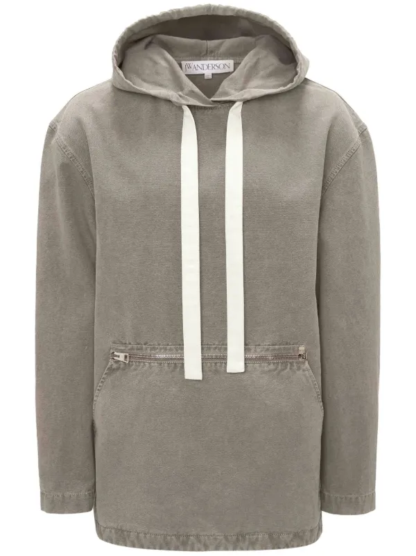 【関税込み】JW Anderson グレー ガーメントダイ フーディ JW Anderson: Gray Garment-Dyed Hoodie | SSENSE