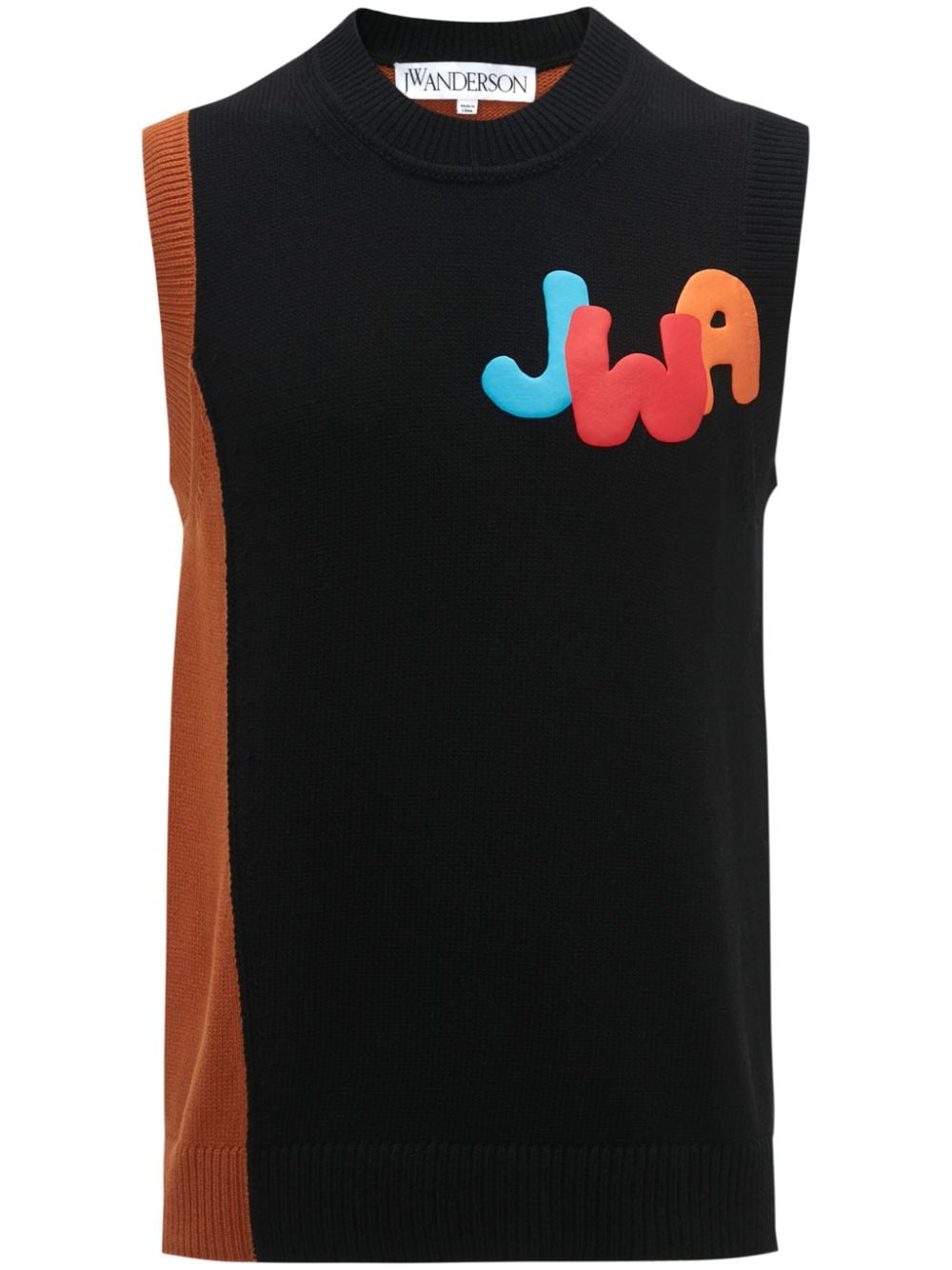 Jw Anderson Logo-print Knitted Tank Top In Black