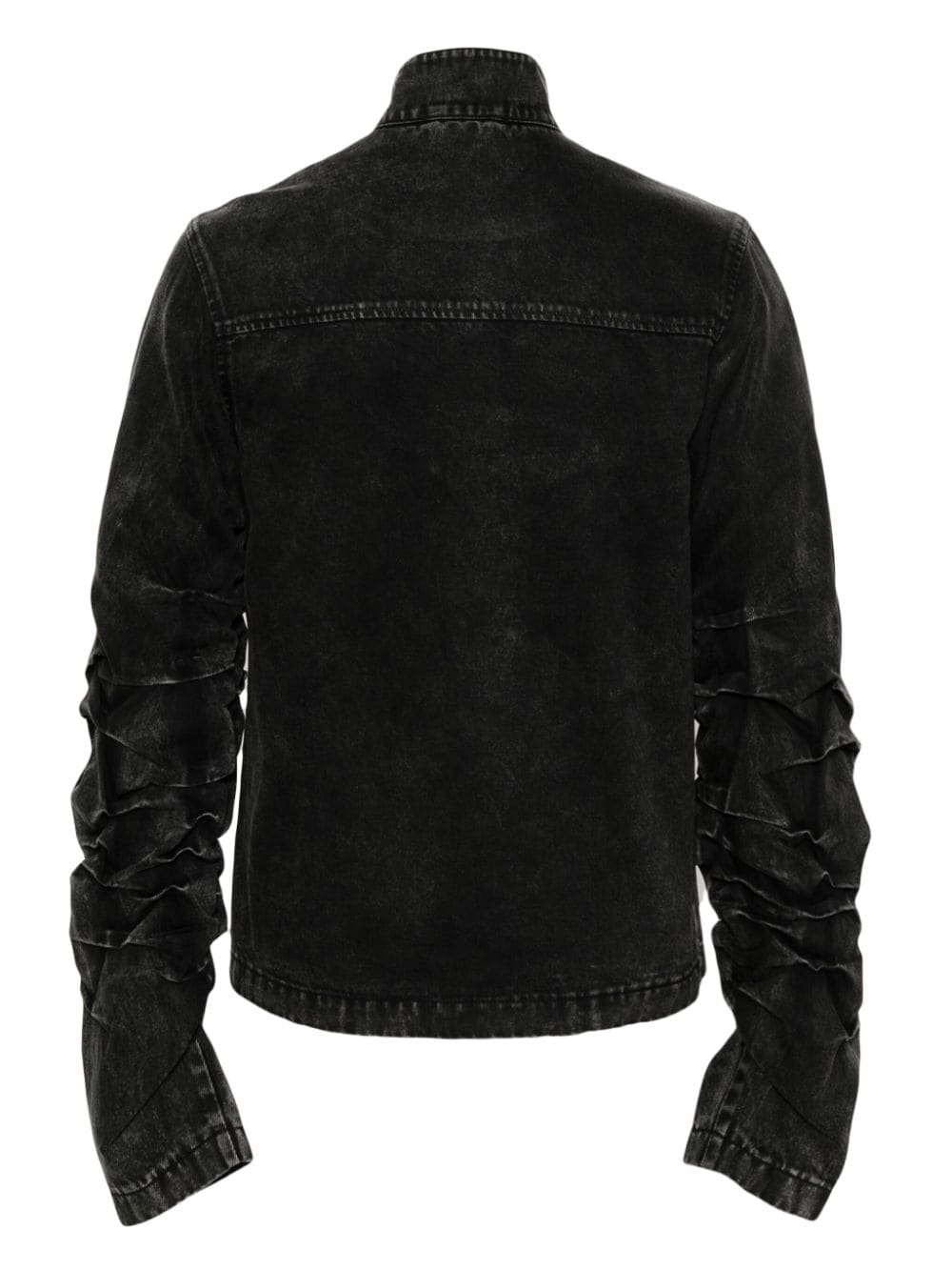 Shop Ximon Lee Gathered-detail Denim Jacket In Black