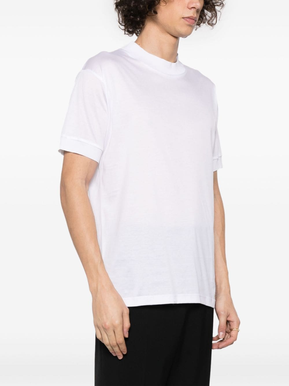 Shop Tagliatore Round-neck Cotton T-shirt In White
