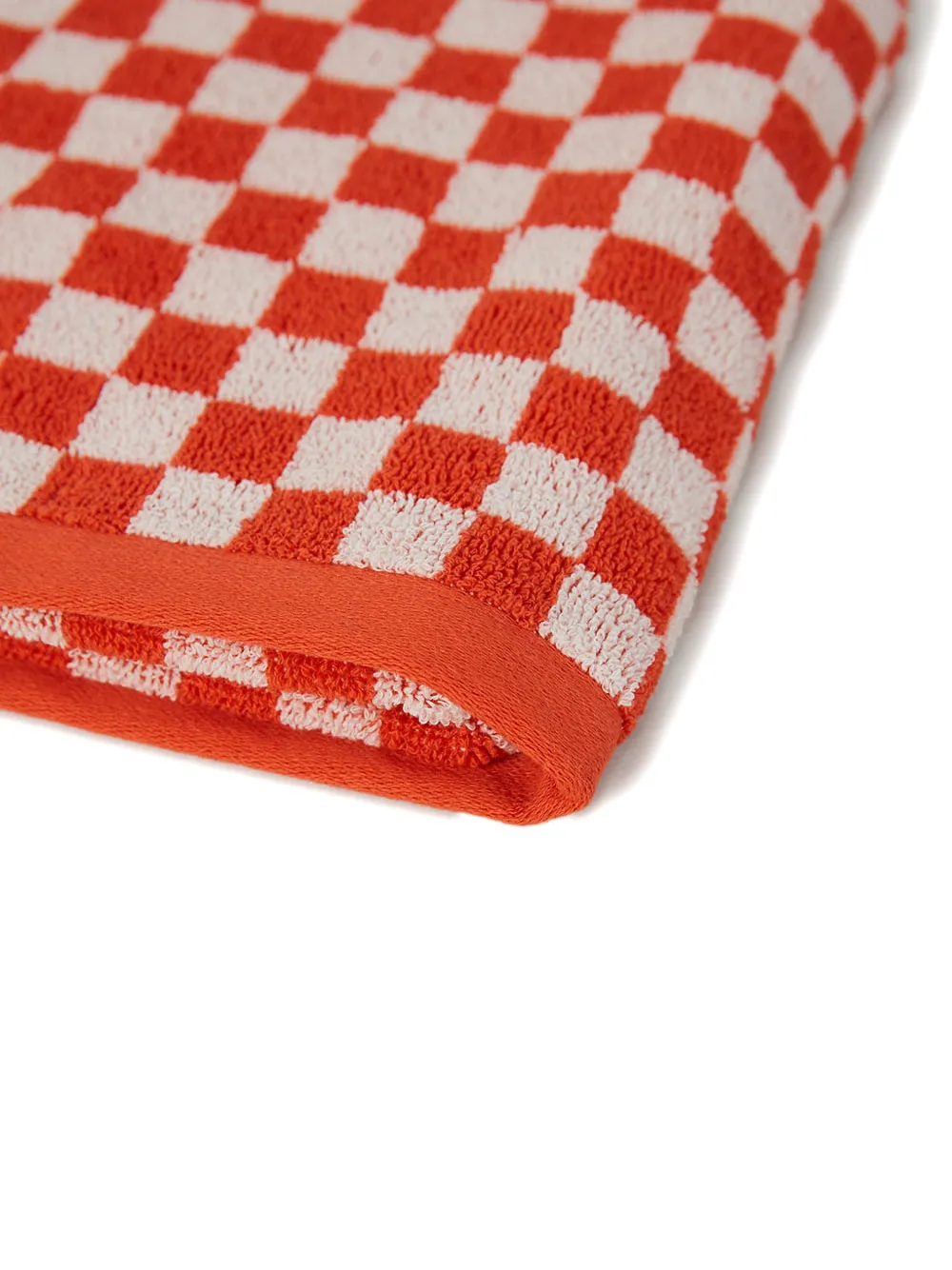  Baina Josephine Check-pattern Hand Towel - Orange 