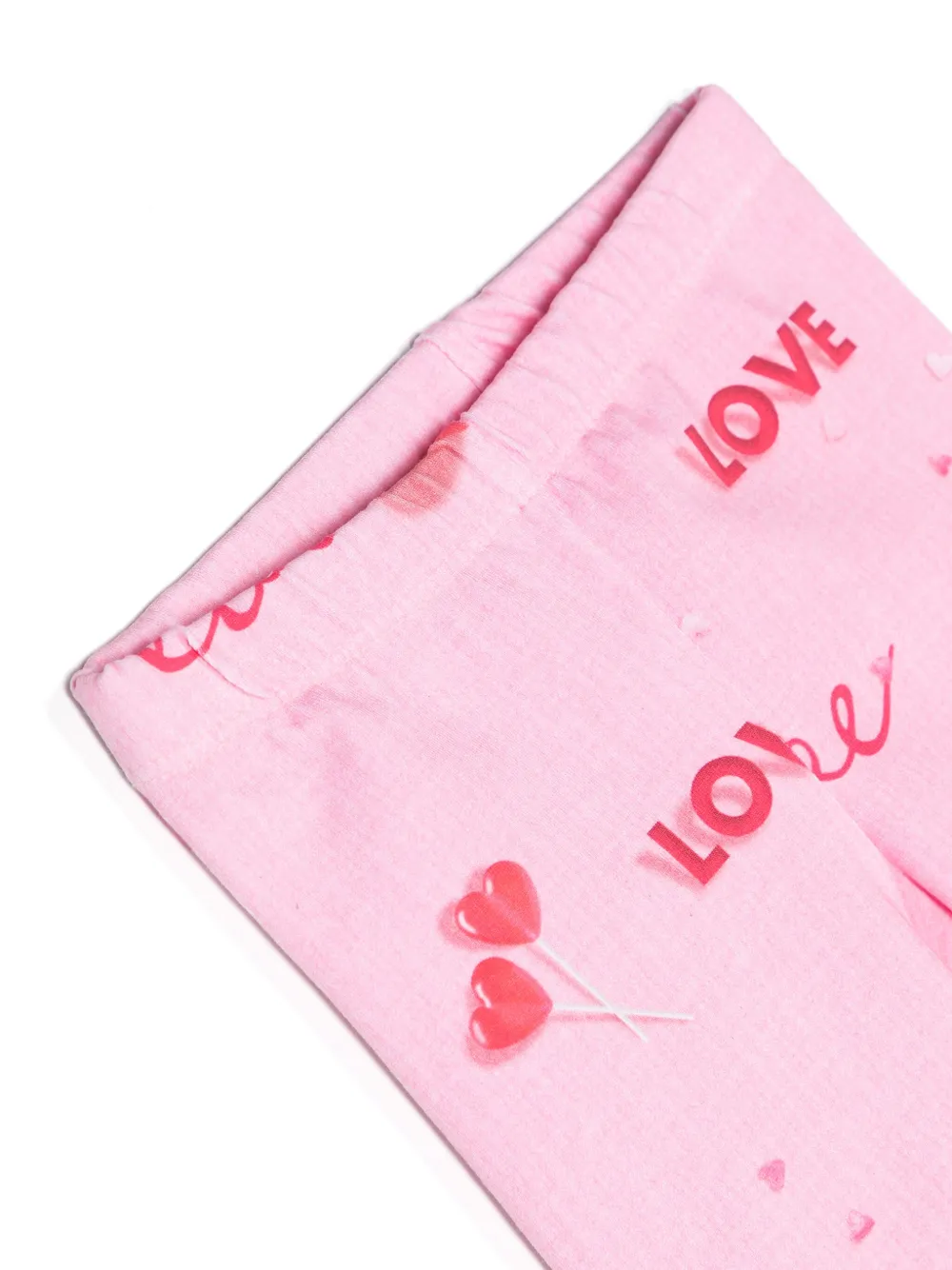 Shop Lapin House Love-print Cotton Shorts Set In Pink