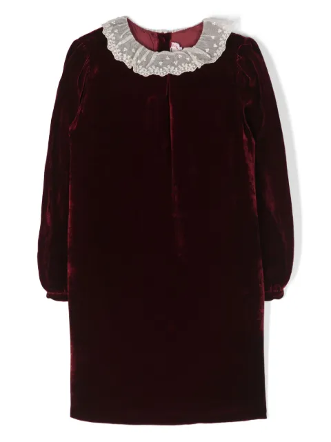 Bonpoint bib-collar velvet dress