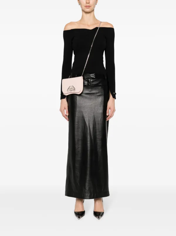 Alexander McQueen logo-plaque Leather Crossbody Bag | Pink