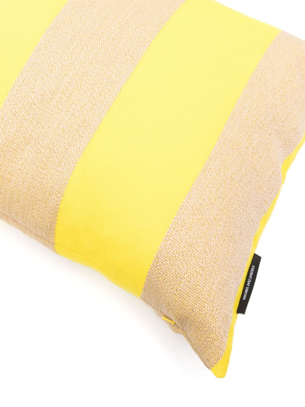 Shop Kvadrat X Raf Simons Reflex Striped Cushion (45cm X 75cm) In Yellow