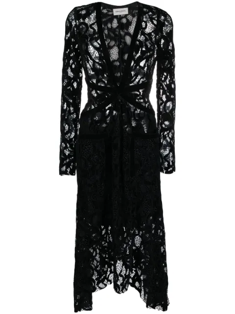 Sonia Rykiel asymmetric velvet-lace midi dress