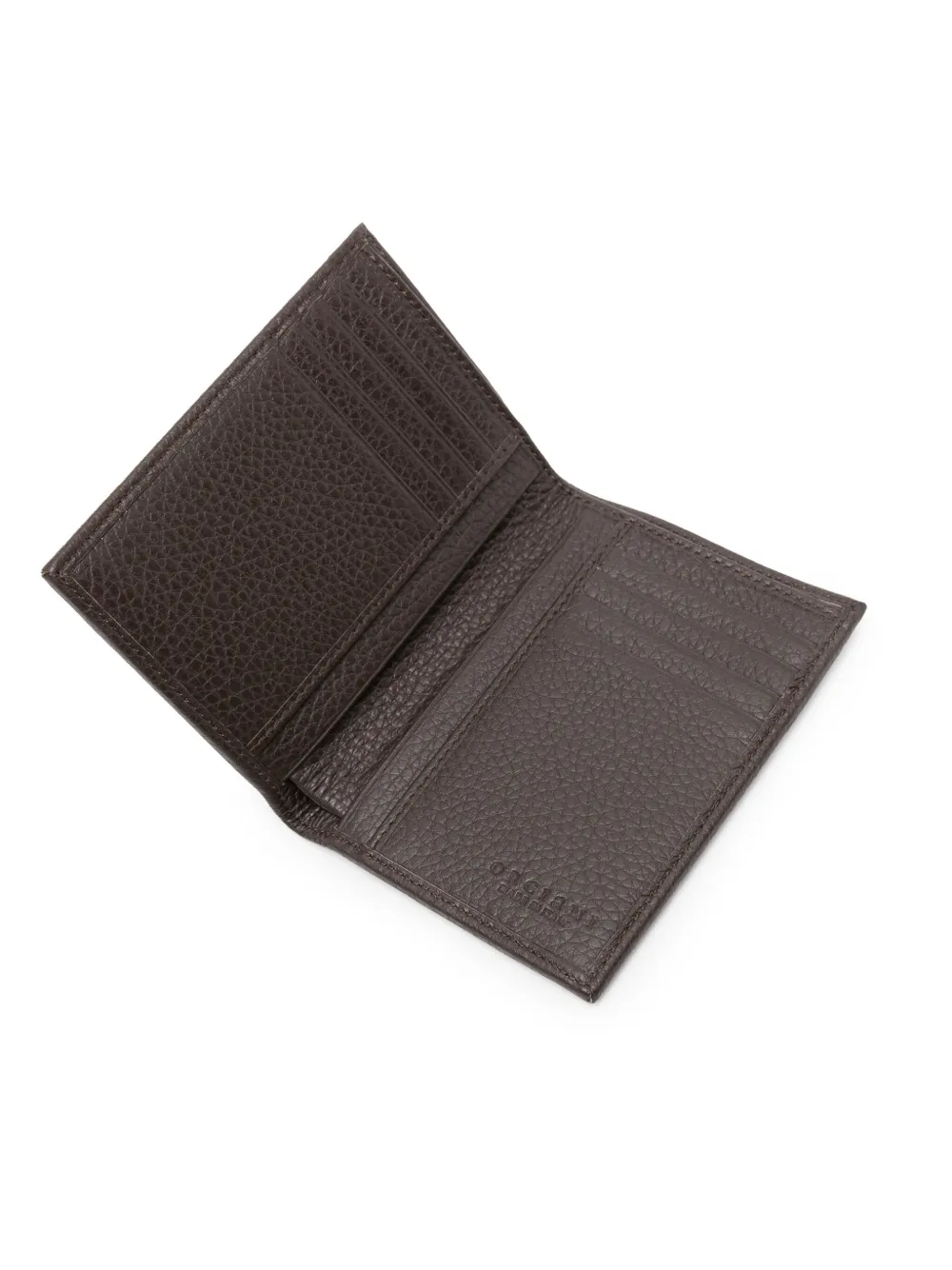 Orciani Logo-appliqué Leather Wallet In Brown