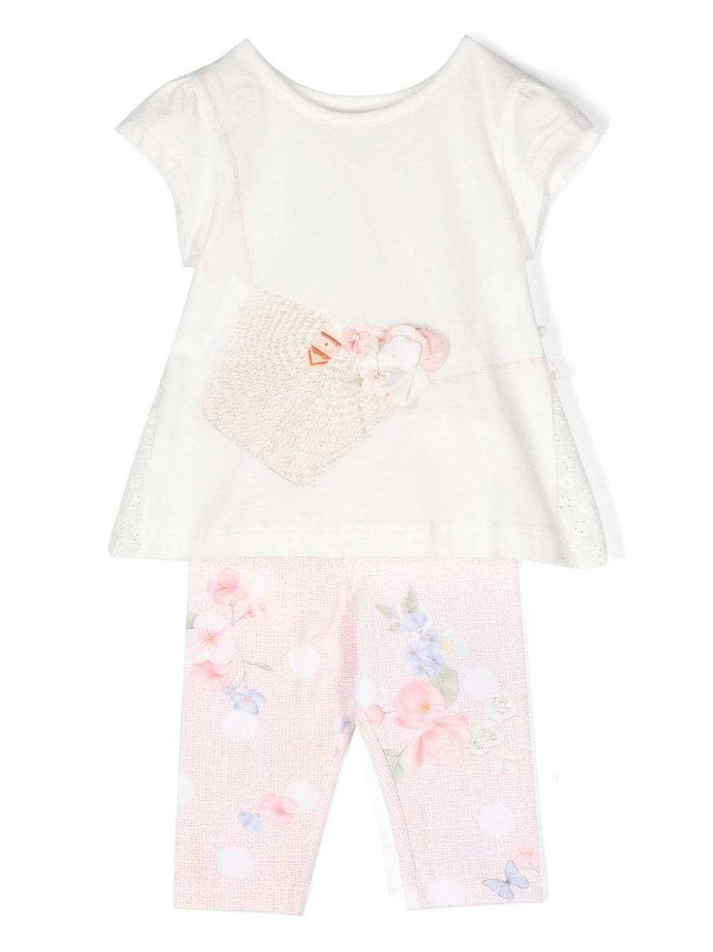 Image 1 of Lapin House floral-appliqué ruffled tracksuit