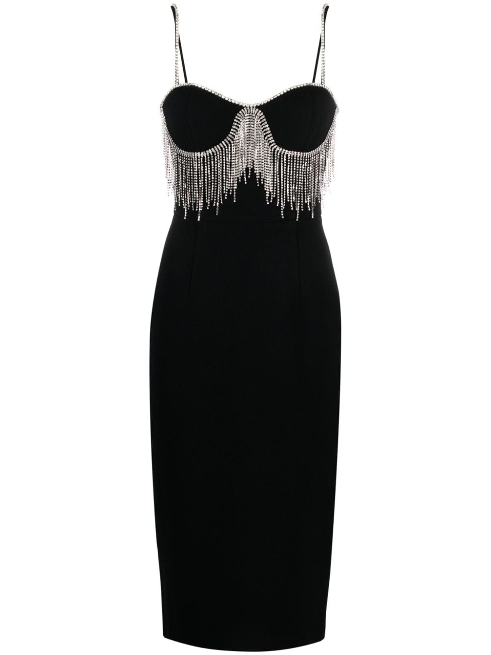 Rebecca Vallance Midi-jurk met franje Zwart