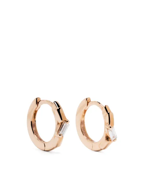 Suzanne Kalan 18kt rose gold diamond hoop earrings