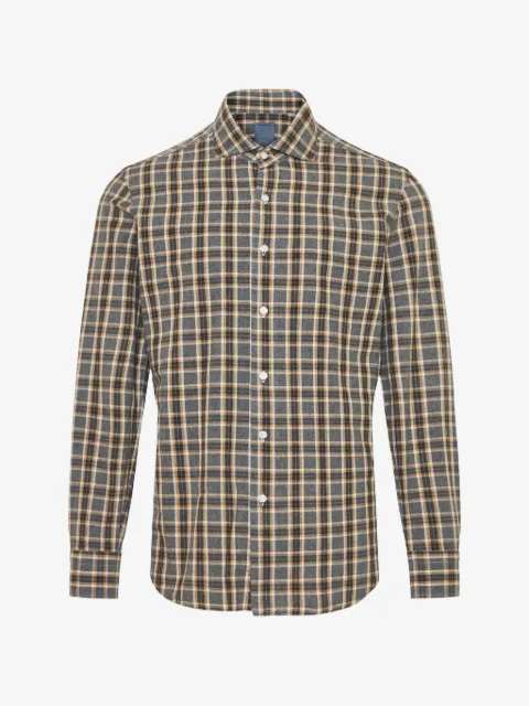 Barba check-pattern long-sleeve shirt