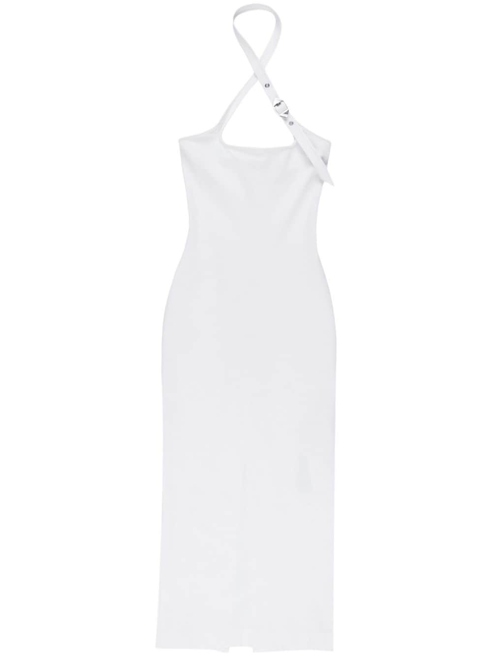 Shop Attico Decorative-buckle Halterneck Dress In White