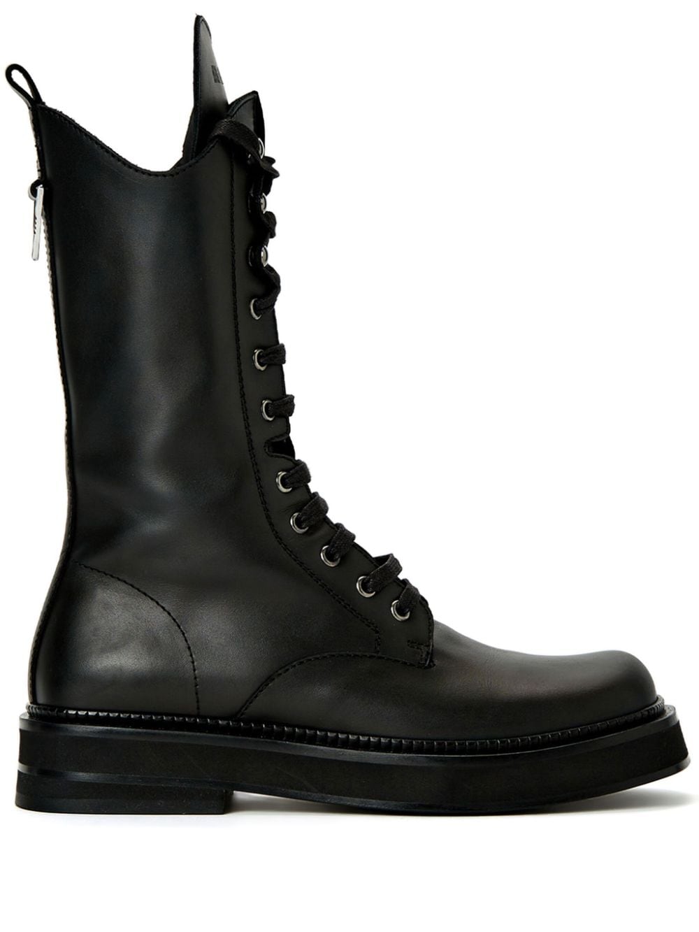 Attico Robin Leather Mid-calf Boots In Black