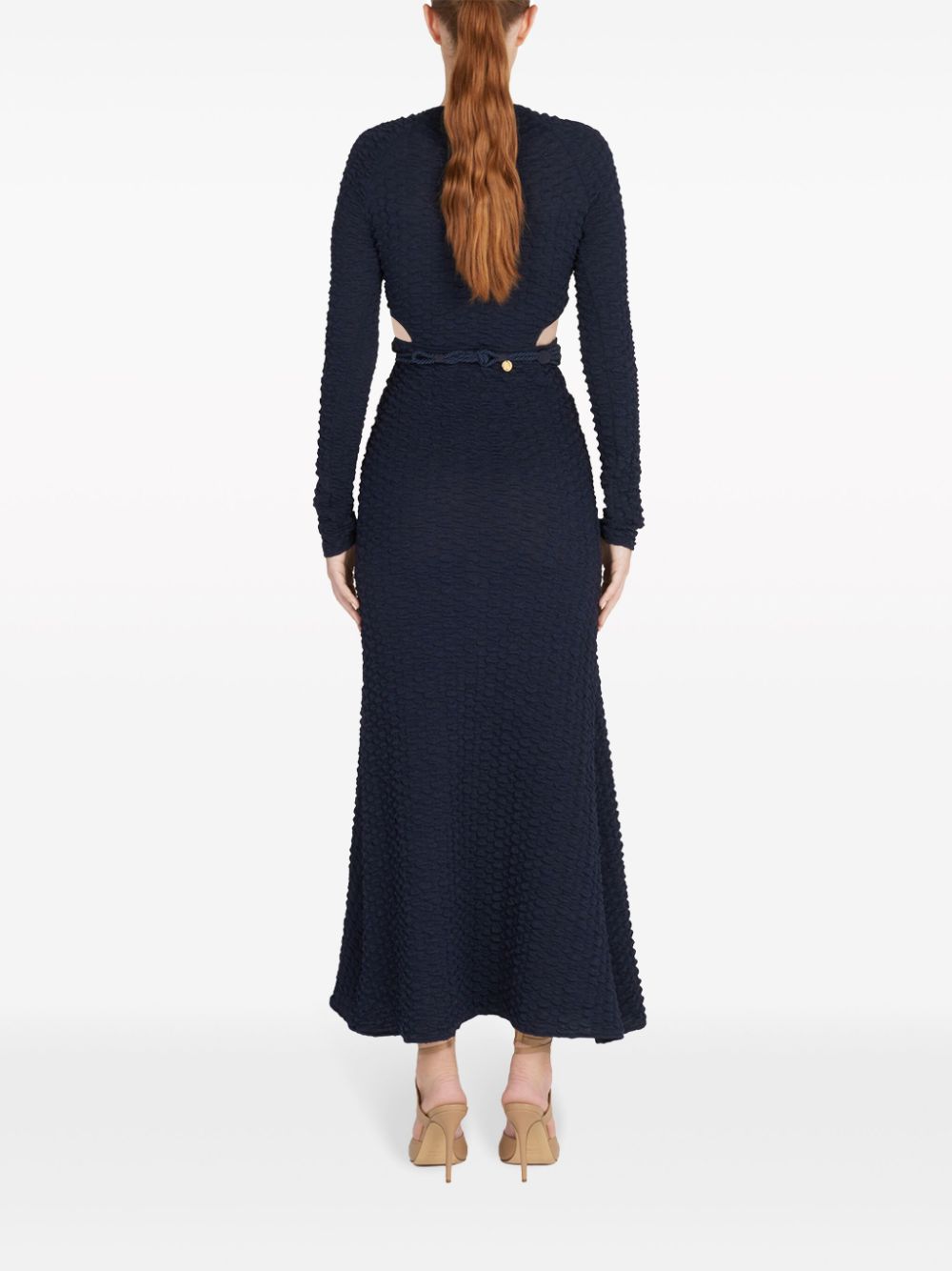 Shop Silvia Tcherassi Myriam Cut Out-detail Maxi Dress In Blue