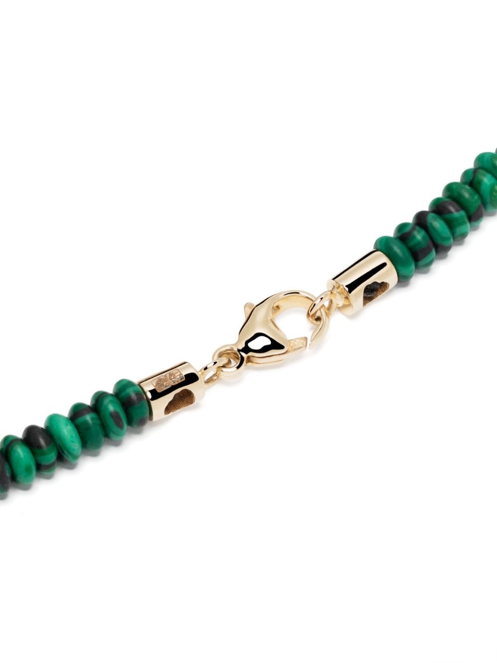 Shop Luis Morais 14kt Yellow Gold Diamond And Malachite Beaded Bracelet In Green