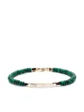LUIS MORAIS 14kt yellow gold diamond and malachite beaded bracelet - Green