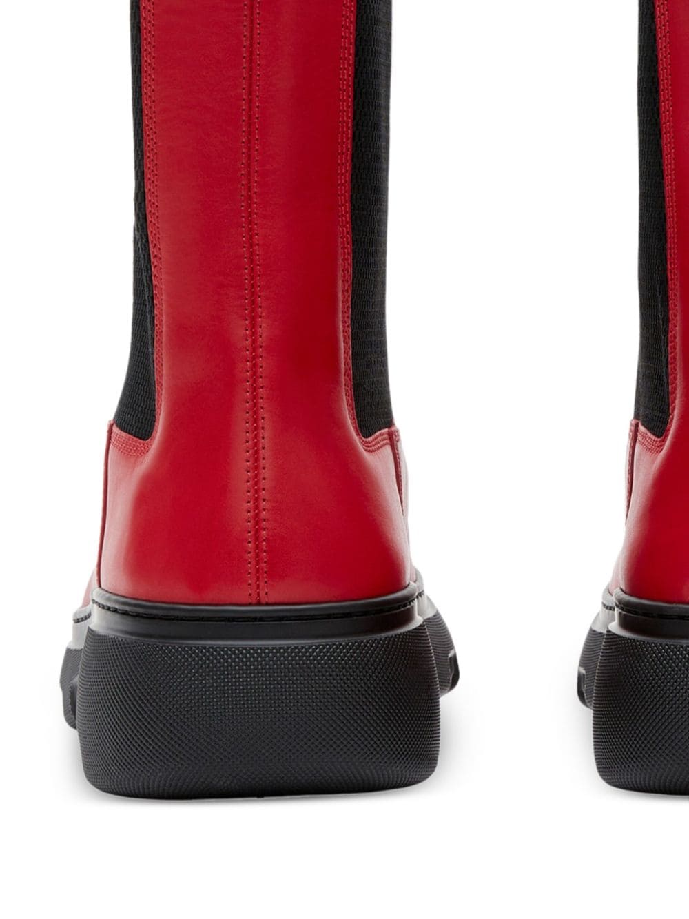 Shop Burberry Creeper Leather Chelsea Boot In Red