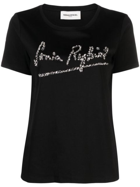 Sonia Rykiel logo-embellished cotton blend T-shirt