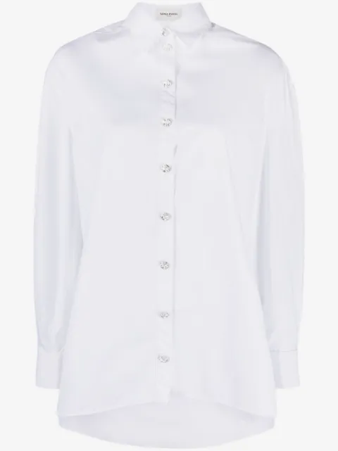 Sonia Rykiel crystal-buttons poplin shirt