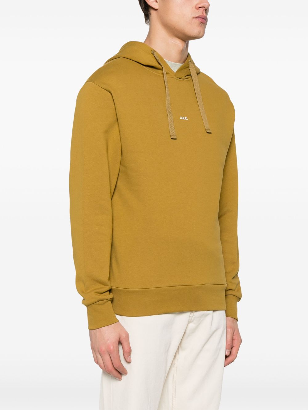 Shop Apc Larry Cotton Hoodie In Green