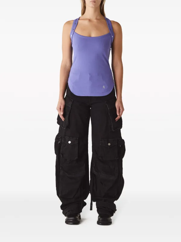 The Attico Eyelet-detailing Cotton Top in Purple