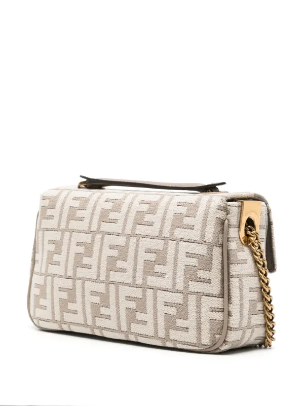 FENDI Baguette FF jacquard Shoulder Bag Neutrals FARFETCH AE