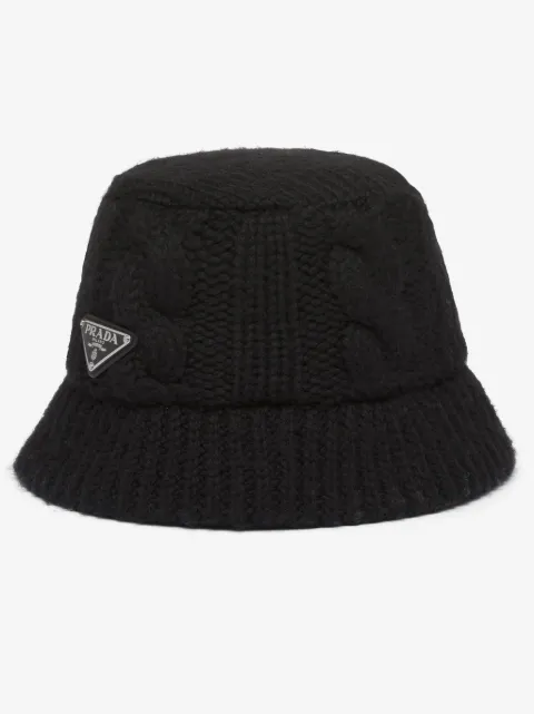 Prada triangle-logo wool bucket hat