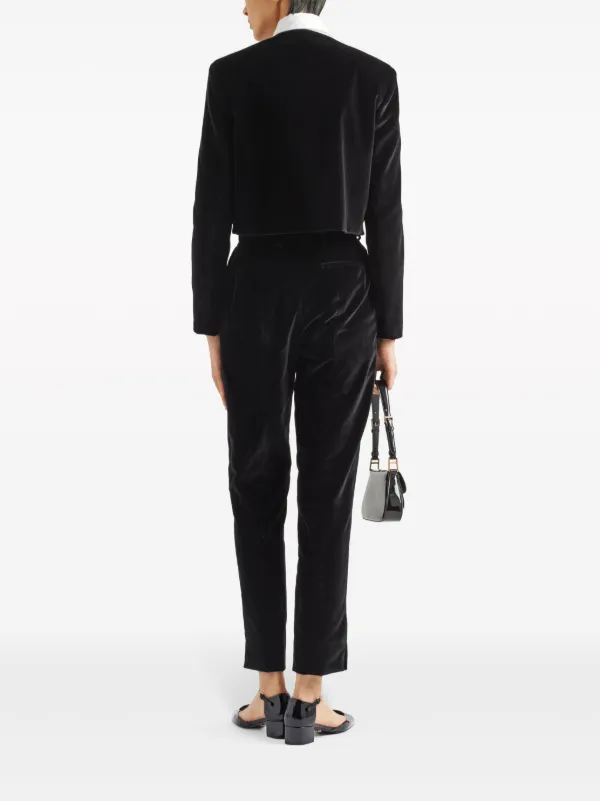 Prada Velvet straight-leg Trousers | Black | FARFETCH PL