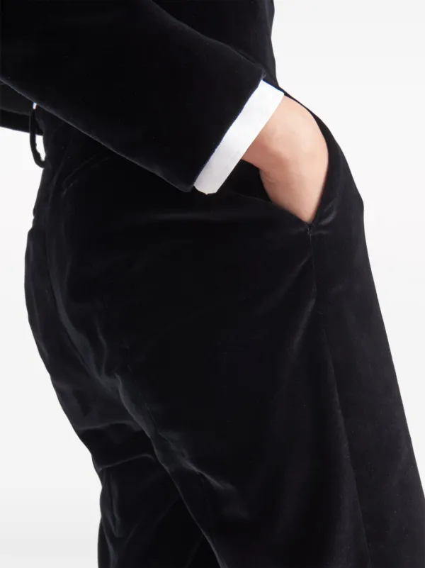 Prada Velvet straight-leg Trousers | Black | FARFETCH PL