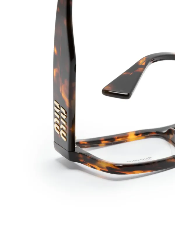 Miu Miu Eyewear tortoiseshell-effect rectangle-frame Glasses