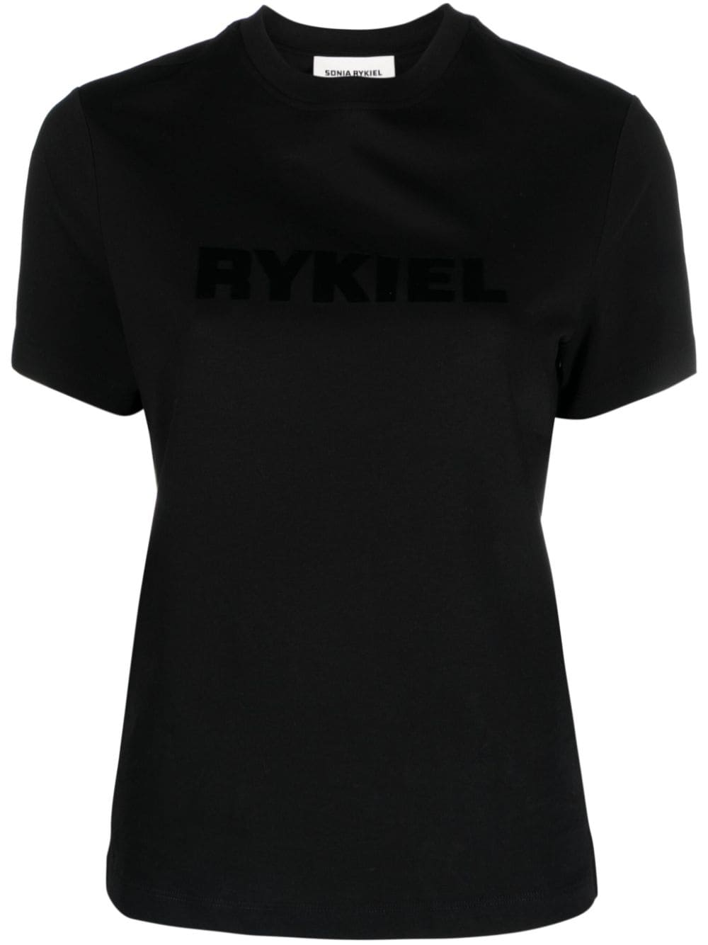 Sonia Rykiel Flocked-logo Cotton T-shirt In Black