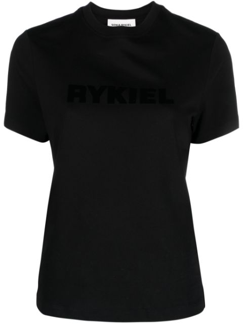 Sonia Rykiel flocked-logo cotton T-shirt