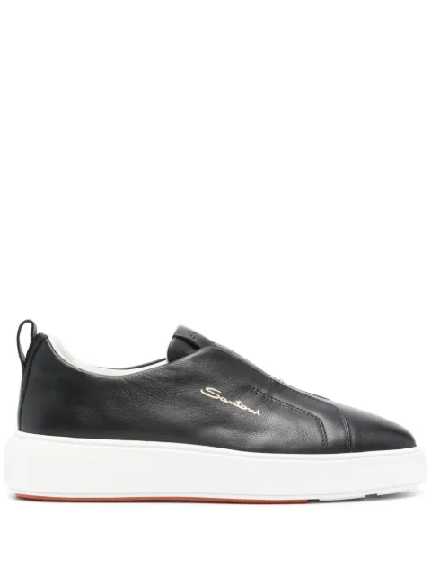 Santoni slip-on leather sneakers