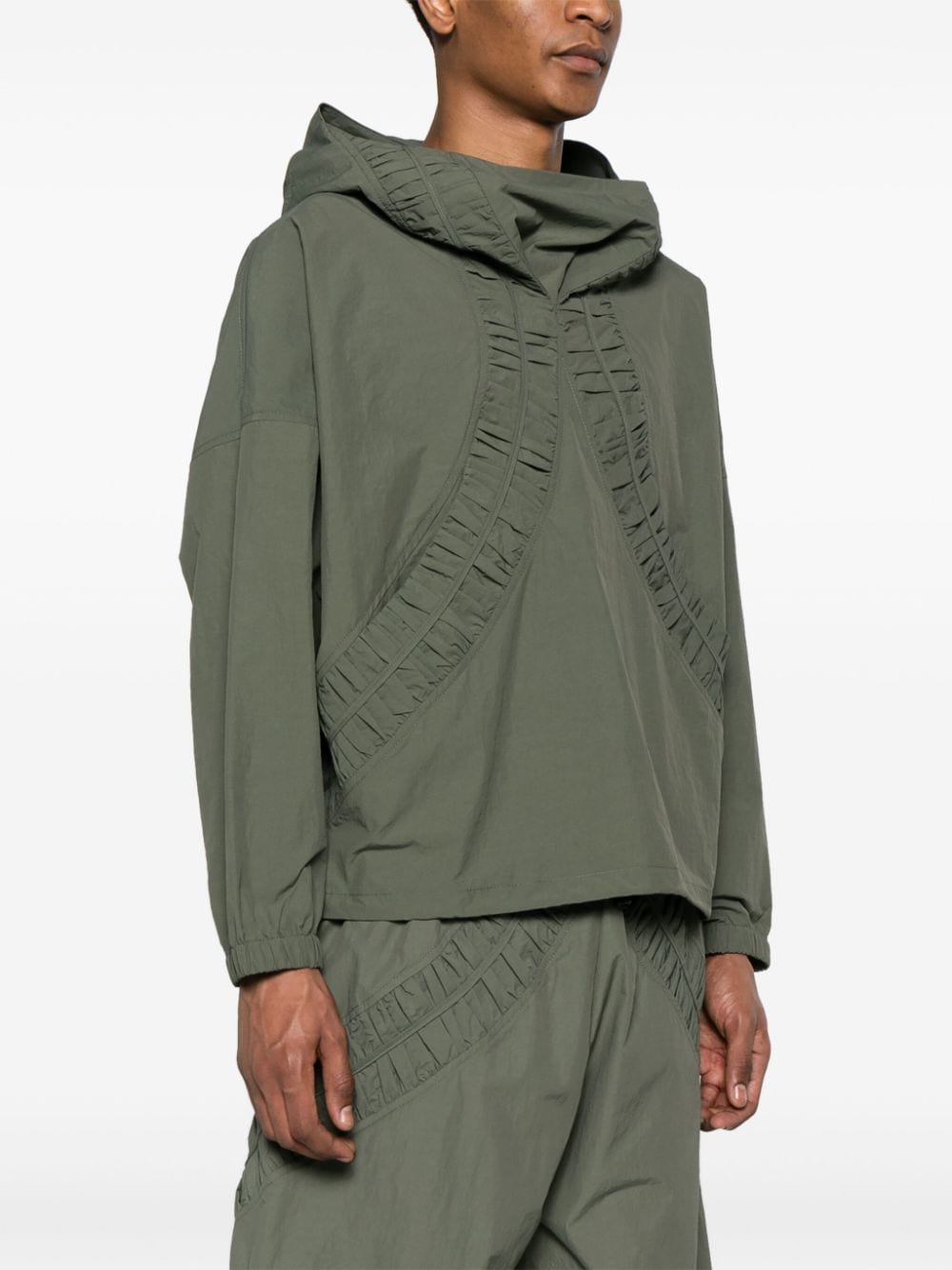 Shop Sage Nation Fossil Smocked Anorak In Green