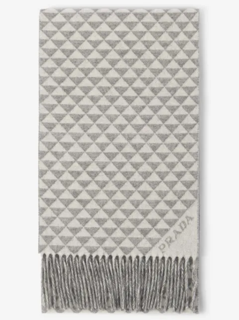 Prada Symbole reversible wool-cashmere scarf