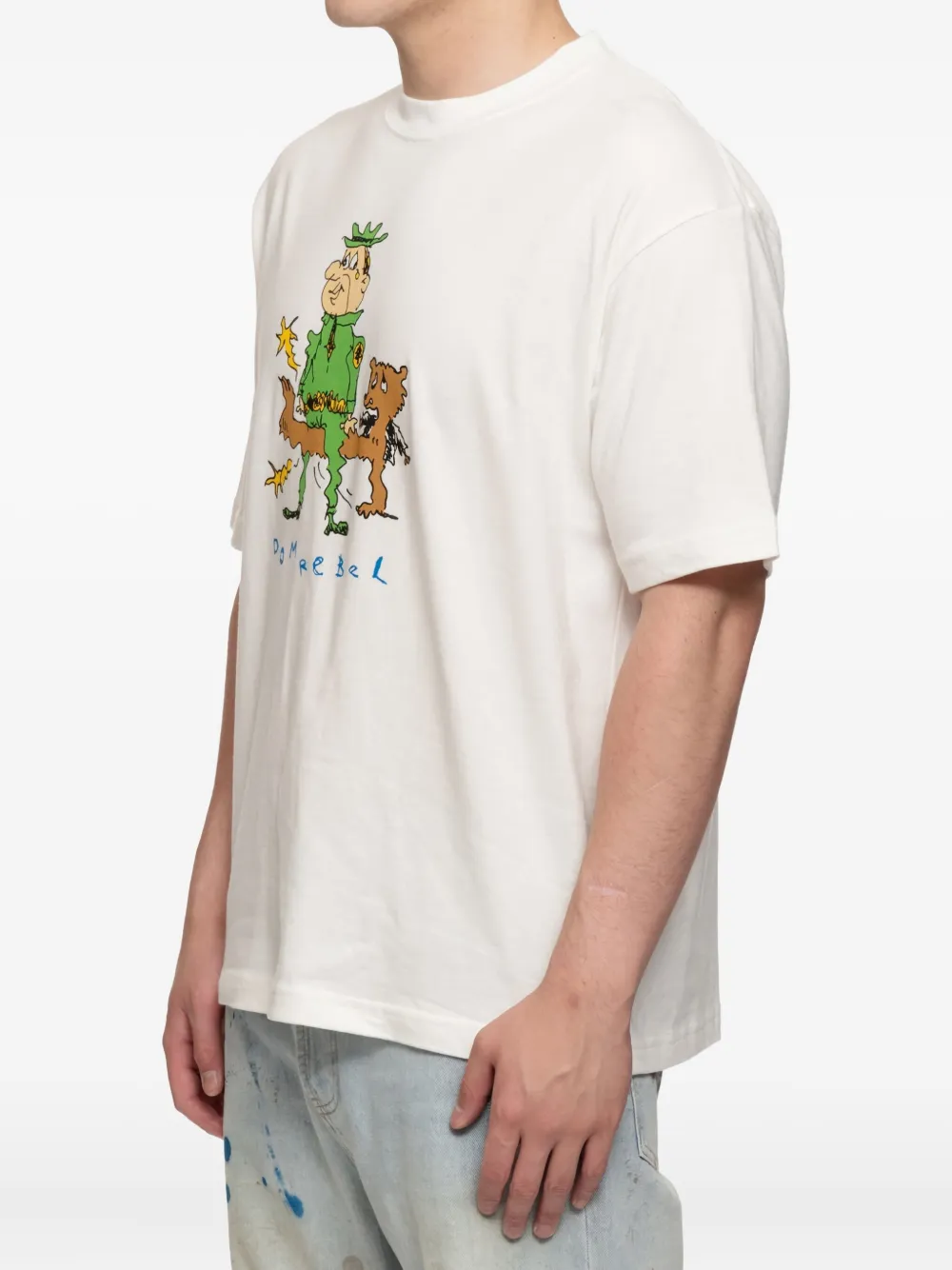 DOMREBEL Booboo T-shirt met grafische print Wit