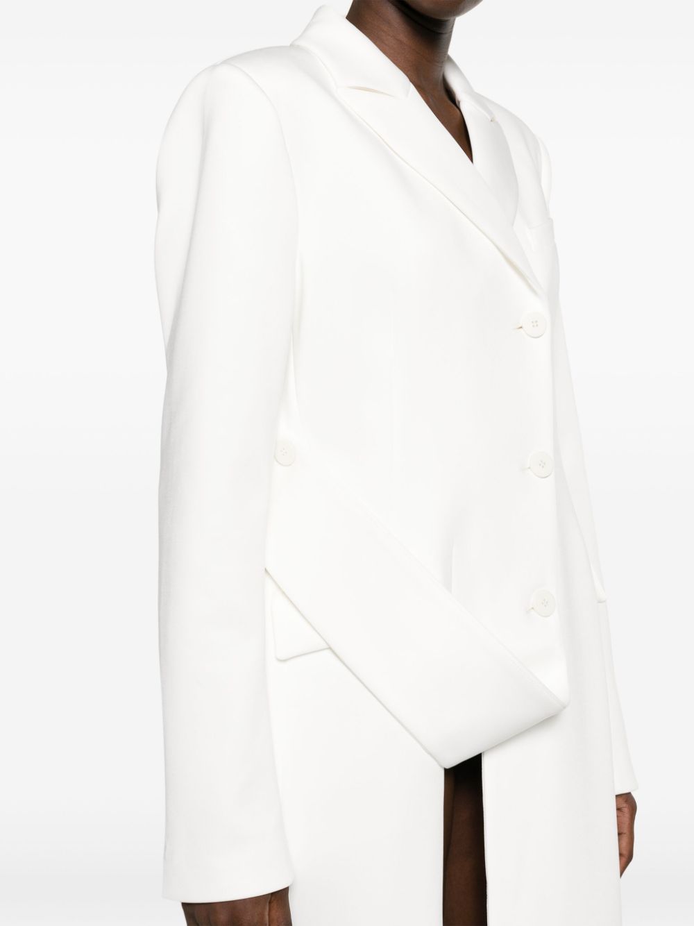 Shop Ottolinger Split Scuba-jersey Maxi Coat In White