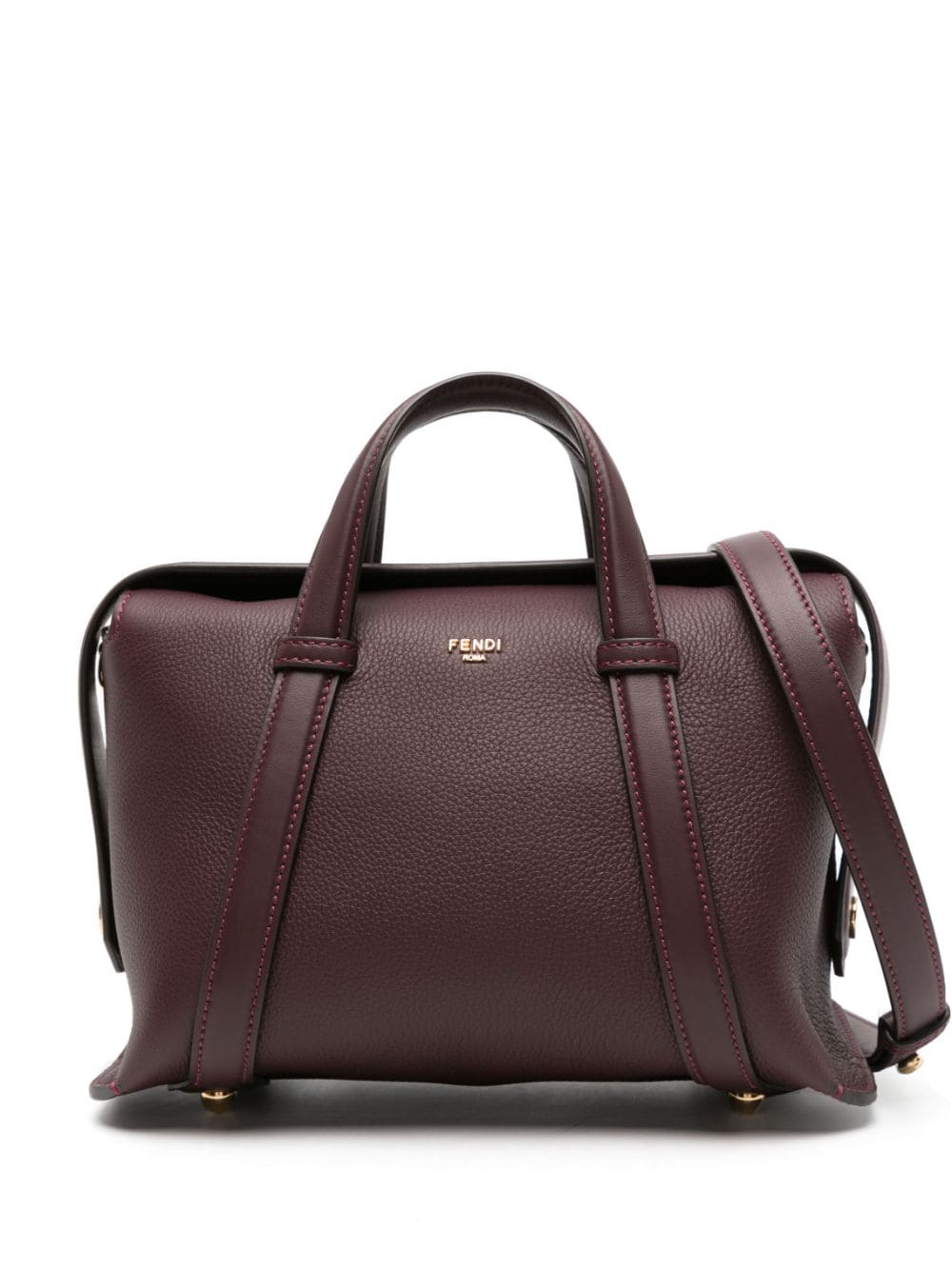 FENDI Boston leren shopper Rood