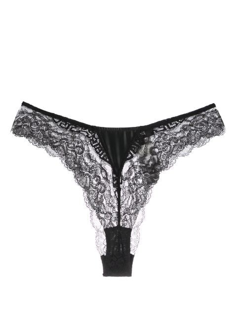 Versace high-cut lace-panelled thongs