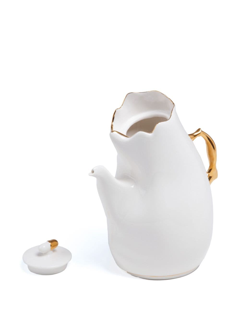 Shop Seletti X Jordanluca Meltdown Porcelain Teapot In White