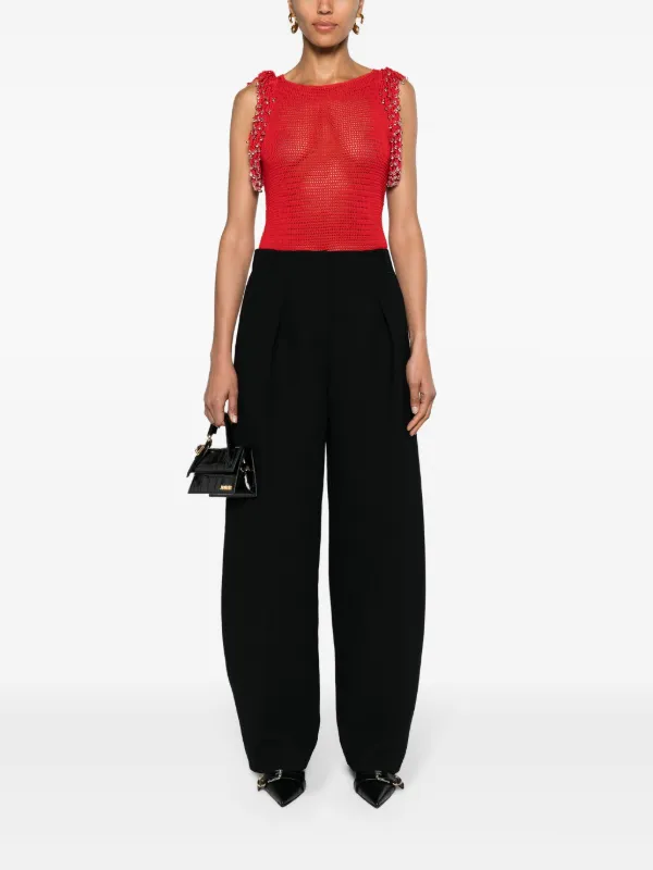 Jacquemus Le Pantalon Ovalo wide-leg Trousers | Black Jacquemus Le Pantalon Ovalo wide-leg Trousers | Black