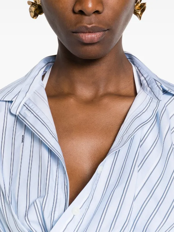 Jacquemus La Chemise Bahia Striped Shirt | Blue | FARFETCH