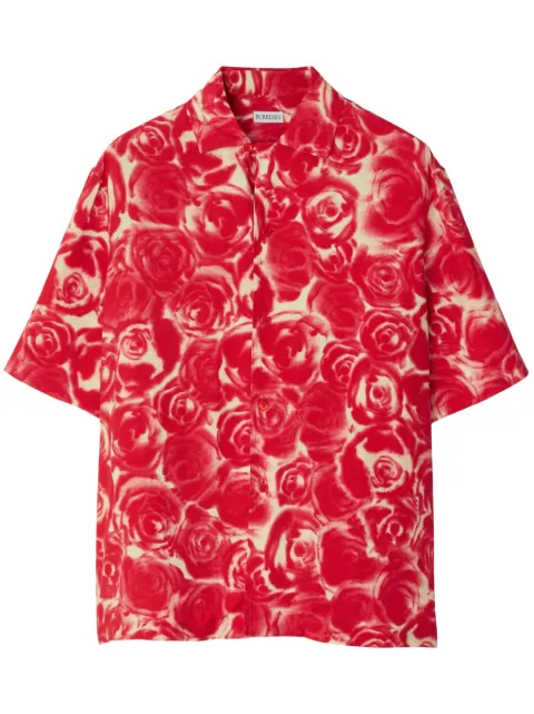 Burberry camisa con rosas estampadas