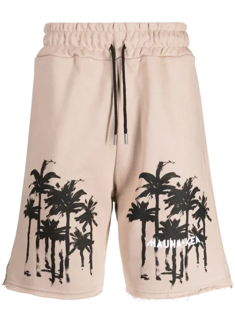 Mauna Kea Dark Palms cotton track shorts