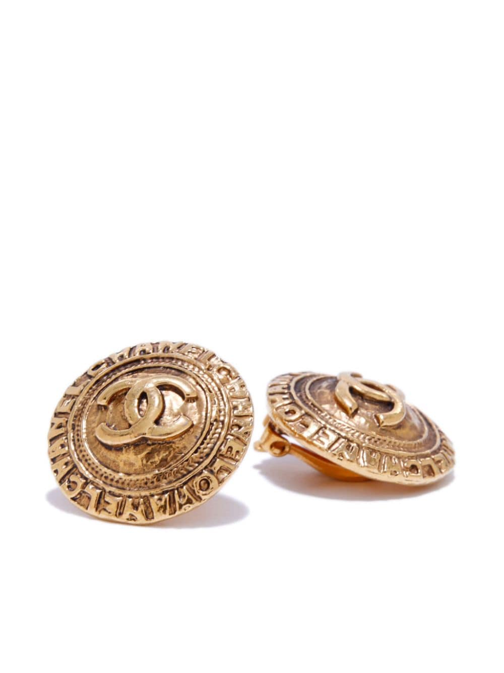 CHANEL Pre-Owned 1980-1990s CC clip-on earrings - Goud