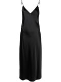 JOSEPH Clea silk satin flared dress - Black