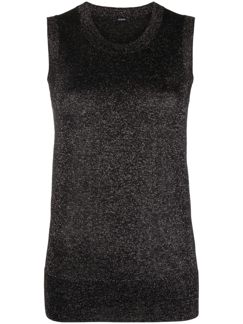 Shop Joseph Metallic-thread Ribbed-knit Tank Top In Black