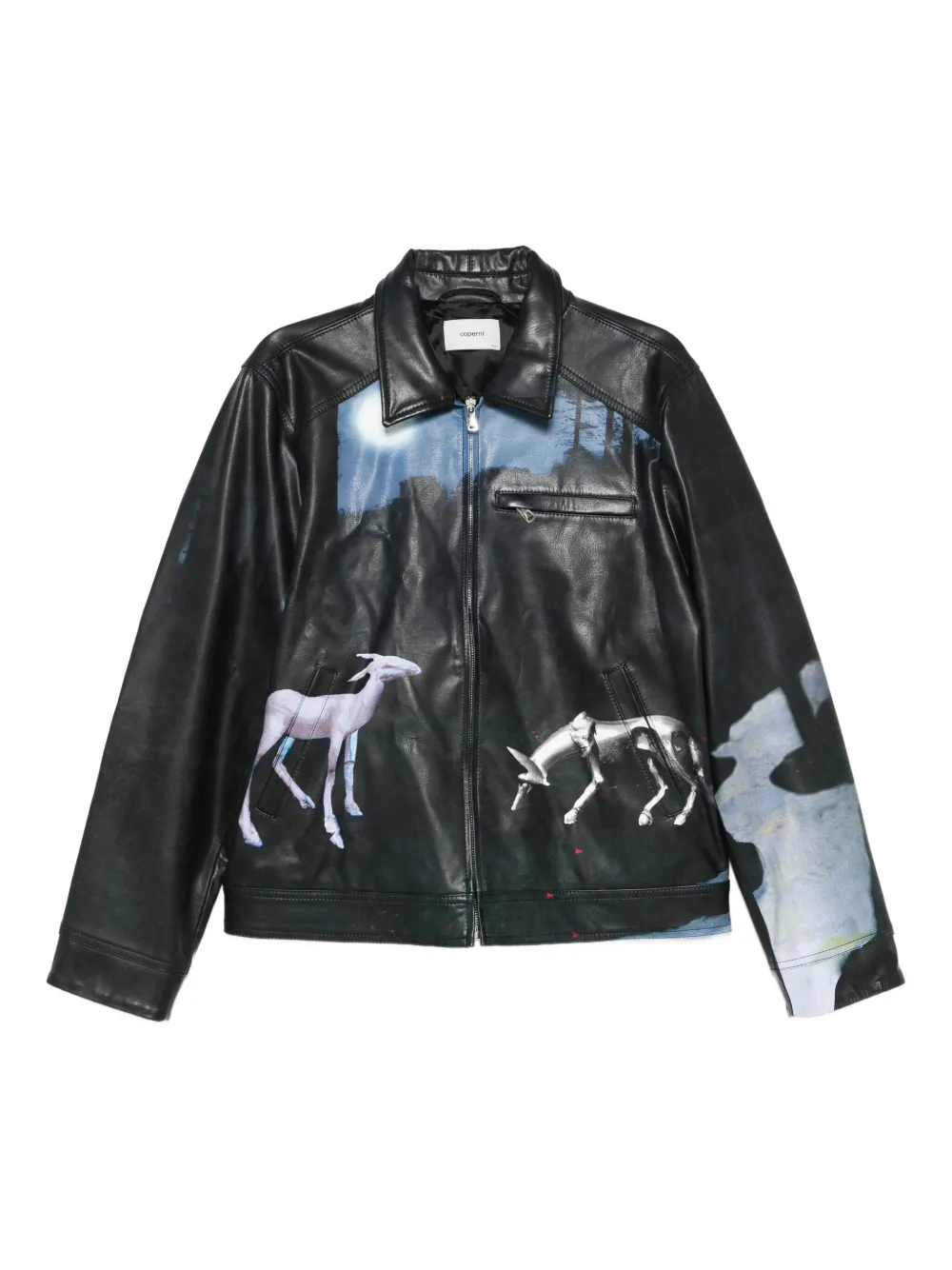 graphic-print jacket